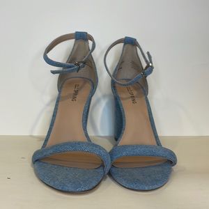 Call It Spring stangarone light blue denim heels  Size 8